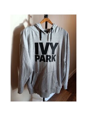 Medium Oversized Ivy Park Womens Hoodie Beyoncé Light Gray/White Black Logo